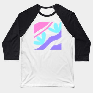 Pink purple blue watercolor art Baseball T-Shirt